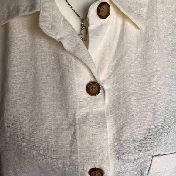 Urban Renew Vtg. Linen Cropped Button-down - Picture 4 of 5